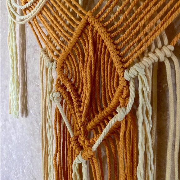 Handmade Macrame Wall Hanging Backdrop Crochet Art - Picture 2 of 3